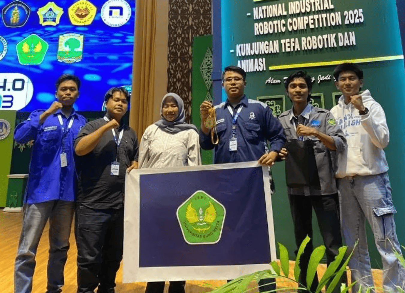 Tim Robot Universitas Bung Hatta Juara 1 Collaborative Team pada National Industrial Robotic Competition 2025