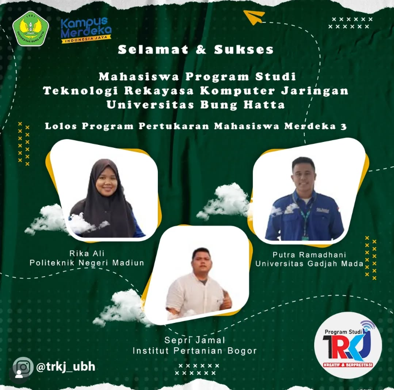 Tiga Mahasiswa TRKJ Lolos Program Nasional Pertukaran Mahasiswa Merdeka (PMM) 3 Tahun 2023