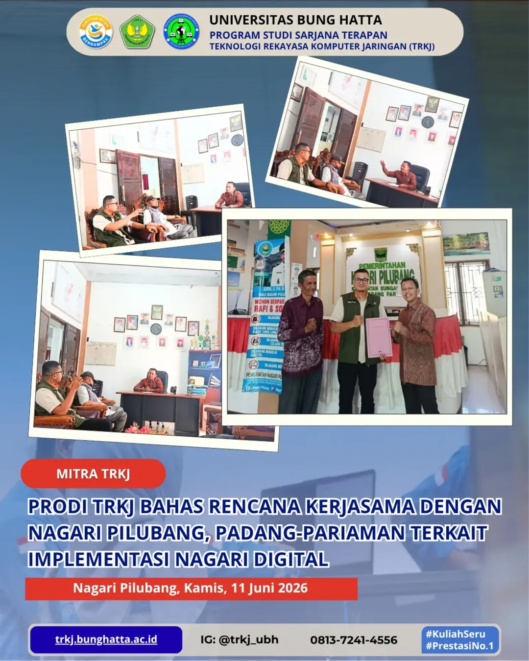 PRODI TRKJ bahas rencana kerjasama dengan Nagari Pilubang, Padang Pariaman Terkait Implementasi Nagari Digital